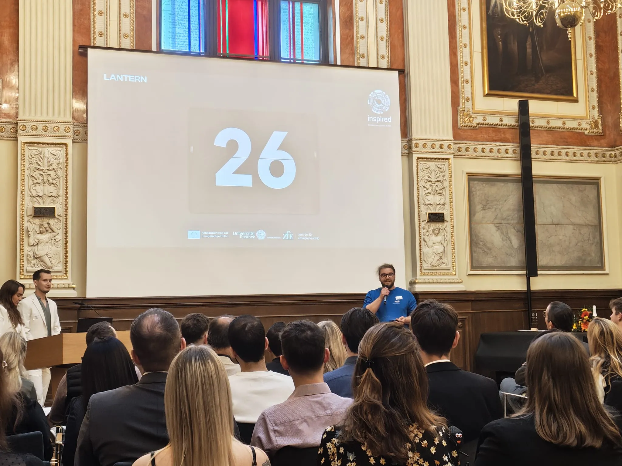 Presenting Lantern during the inspired startup competition finals at the University of Rostock.