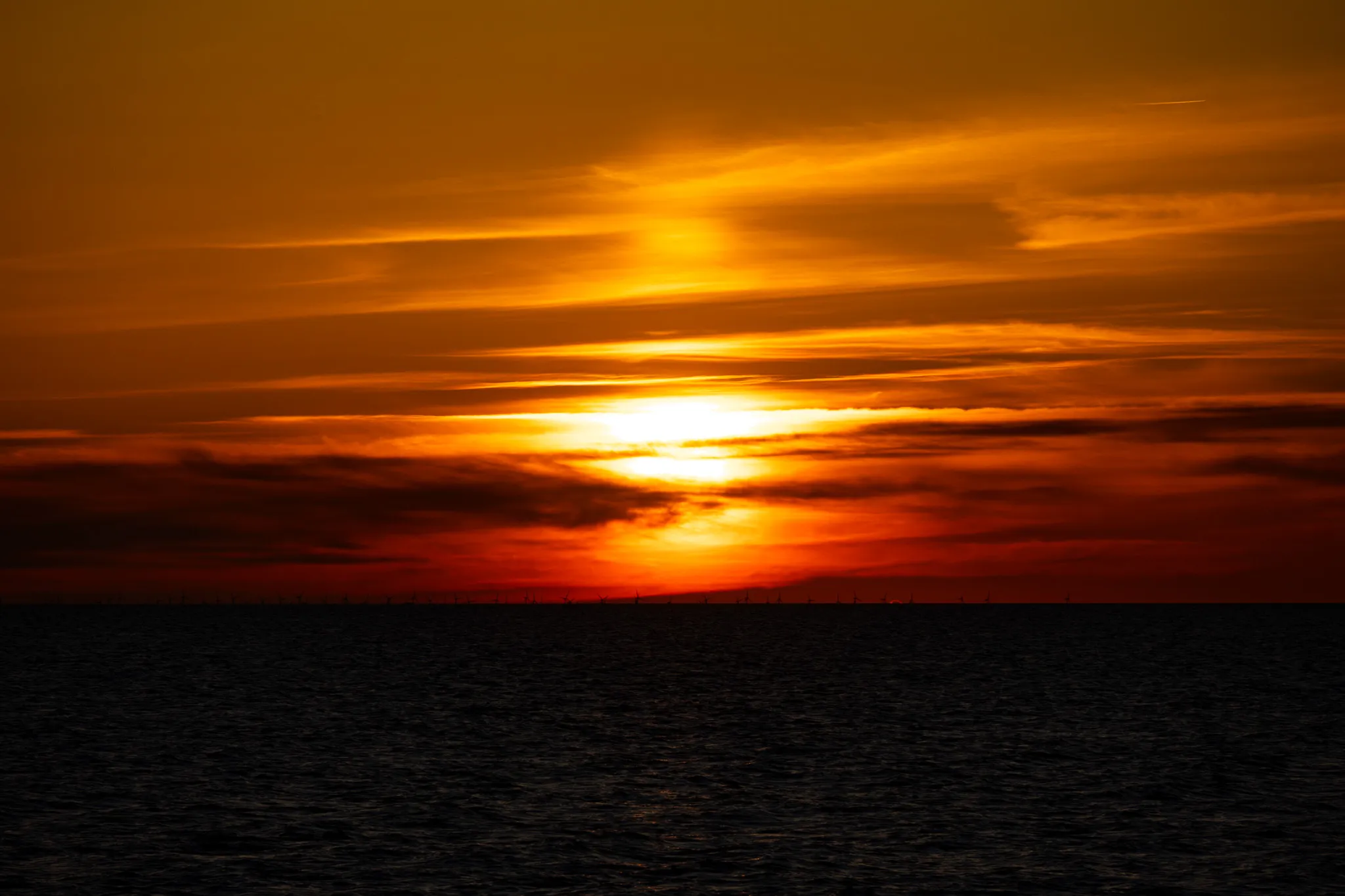 A sunset at sea, seen from the research vessel Solea